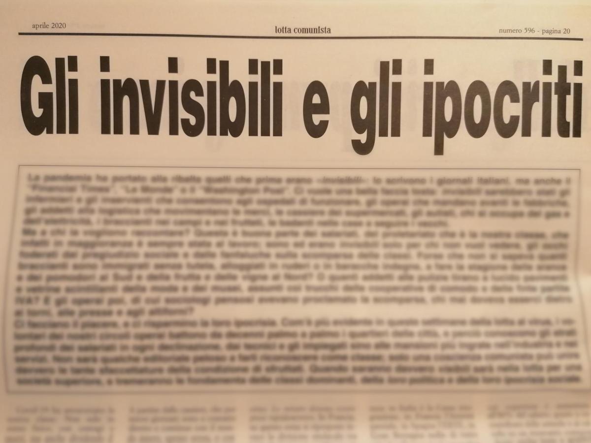 I “VISIBILI” IPOCRITI